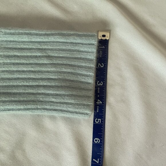 Spiegel Womens Light Blue V-Neck Sweater M Wool Angora Blend Soft Textured Knit - Picture 12 of 15